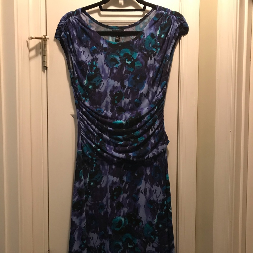 Knee-Length “Watercolor” Floral Dress